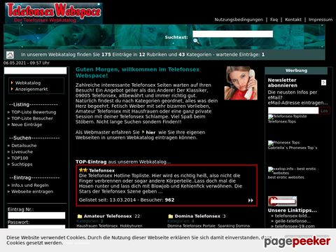 Details : Telefonsex Webspace - Der Telefonsex Anzeigenmarkt